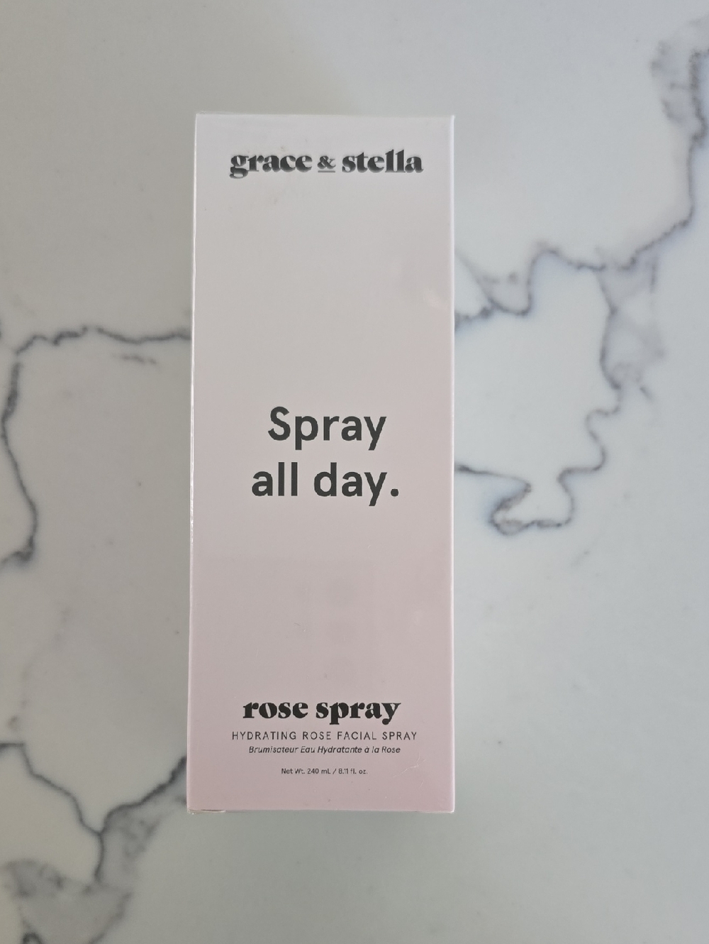 grace & stella Rose Spray Hydrating Facial Mist - Light Pink & White